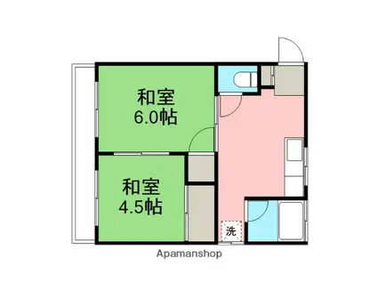 和幸ハイツ(2K/2階)の間取り写真