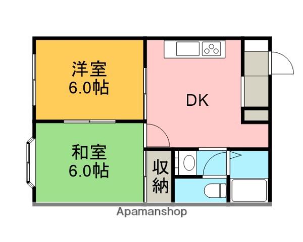 ハイム吉川A(2DK/1階)の間取り写真