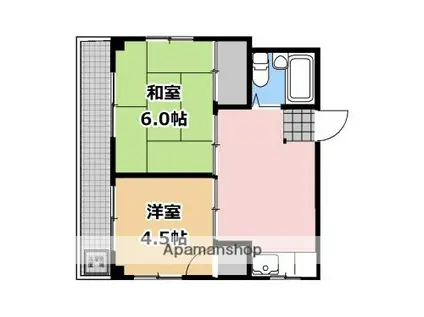 ベアーバレー(2DK/3階)の間取り写真