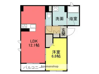 ホワイトビレッジ(1LDK/3階)の間取り写真