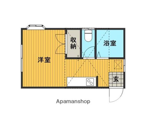 ガーデン南台(1K/2階)の間取り写真