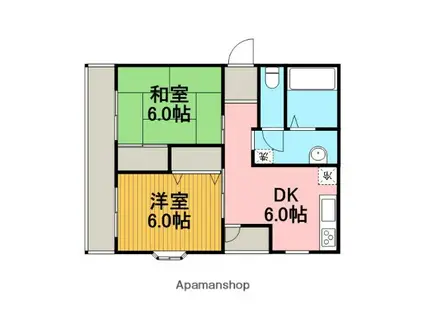 メイトチヨダ(2DK/1階)の間取り写真