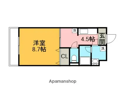 セピアコート(1DK/2階)の間取り写真