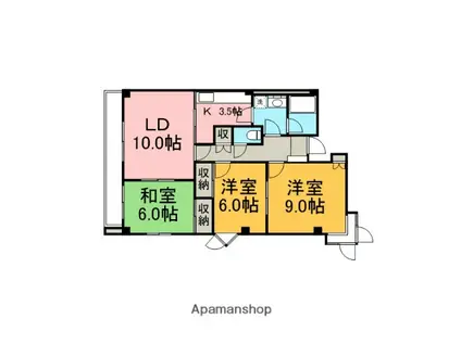 アパートメントバラヤマ(3LDK/2階)の間取り写真