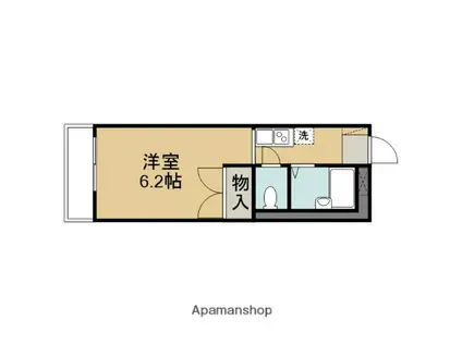 横浜線 橋本駅(神奈川) バス乗車時間:12分 原宿公園前西バス停で下車 徒歩4分 2階建 築31年(ワンルーム/2階)の間取り写真