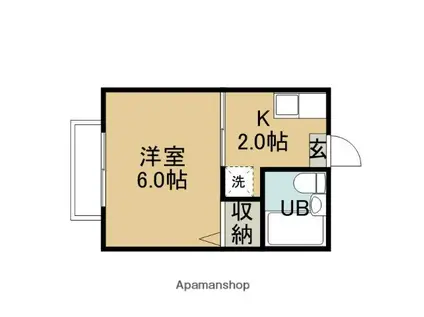 シティハイムケネスC(1K/1階)の間取り写真