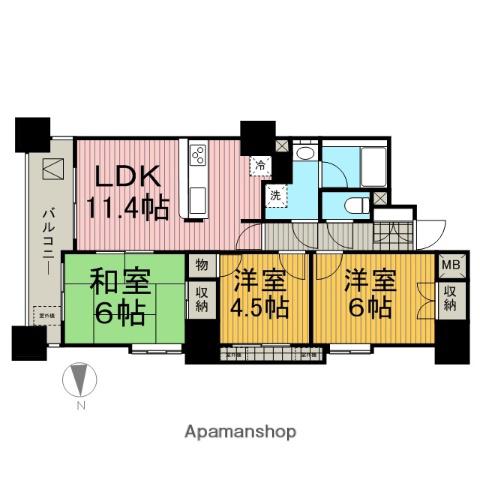 ドラゴンマンション相模原伍番館(3LDK/7階)の間取り写真
