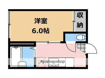 ハイツフレンド(1K/1階)の間取り写真