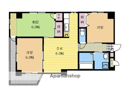 エルクルーセ(3DK/5階)の間取り写真