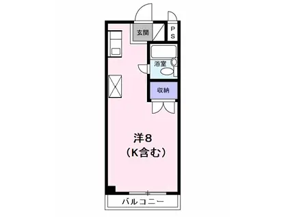 ウインク松木(1K/4階)の間取り写真