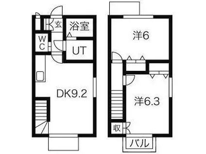 メゾン ド アウラ(2DK)の間取り写真