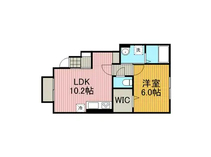 リバレイン(1LDK/1階)の間取り写真