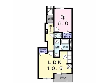 フラン・フィオーレB(1LDK/1階)の間取り写真