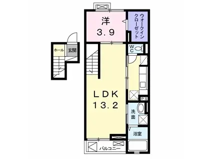 SUNNY SIDE(1LDK/4階)の間取り写真