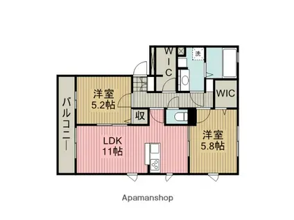 アストンガーデン(2LDK/3階)の間取り写真
