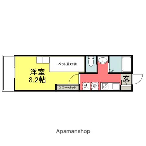 エヌズハウス東橋本(1K/1階)の間取り写真
