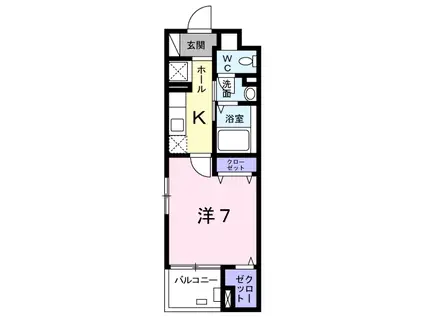 ニューグラストップⅡ(1K/2階)の間取り写真