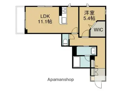 コルティーレ(1LDK/2階)の間取り写真