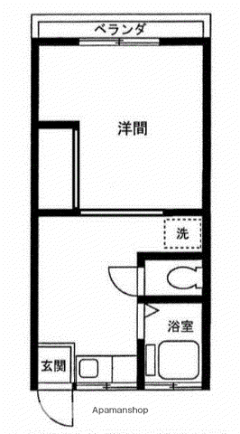 コーポ杉田(ワンルーム/2階)の間取り写真