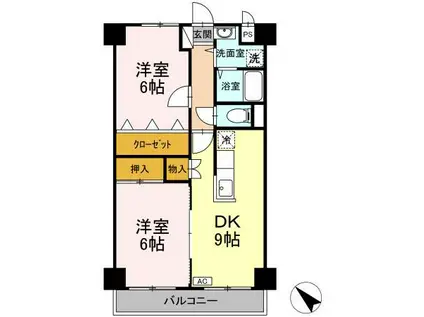 クレッセ(2LDK/3階)の間取り写真