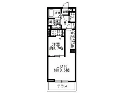 グラーティア相模原(1LDK/1階)の間取り写真