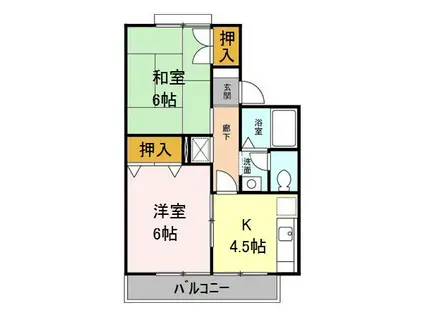 セジュール嶋田(2K/1階)の間取り写真