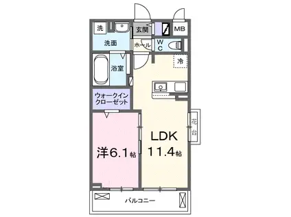 アウラティエ(1LDK/3階)の間取り写真