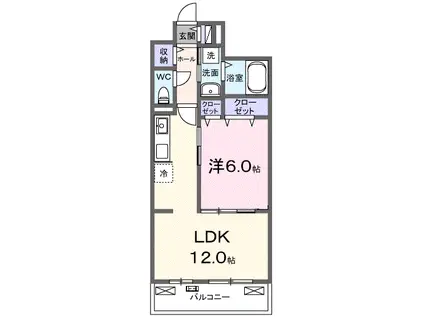 アウラティエ(1LDK/3階)の間取り写真