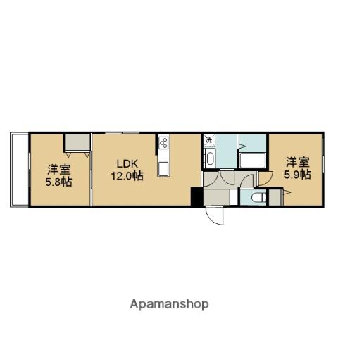 ラ・フレーズ橋本(2LDK/2階)の間取り写真