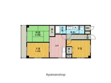 グランシャリオ深瀬(3DK/4階)の間取り写真