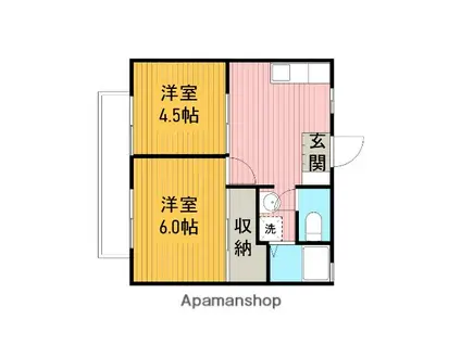 クリスカルⅠ(2K/2階)の間取り写真