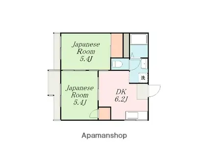 グリーンヴィレッヂ(2DK/2階)の間取り写真