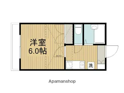 ハーモニーハウス(1K/2階)の間取り写真