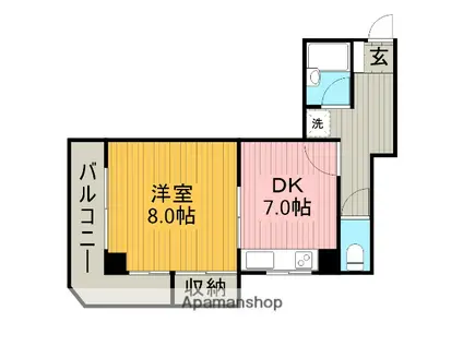 ハイツホンダ(1DK/2階)の間取り写真