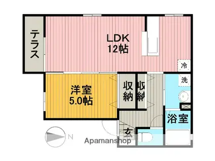 CASAフェリーチェ(1LDK/2階)の間取り写真