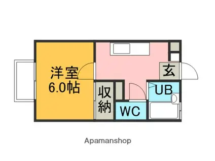 フォレストヒルズE(1K/1階)の間取り写真