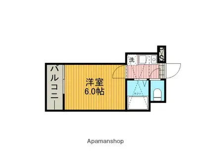 ロッシェル南台第6(1K/2階)の間取り写真