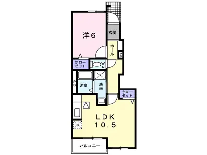 サニーサイドハウス(1LDK/1階)の間取り写真