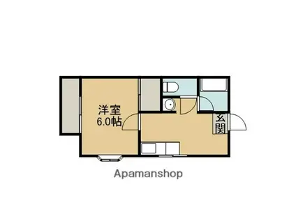 コーポ松葉(1K/2階)の間取り写真