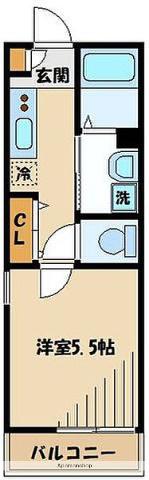 フルセイル古淵(1K/2階)の間取り写真