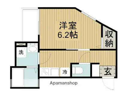 MELDIA原当麻(1K/3階)の間取り写真