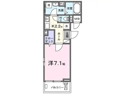 オーレヴィア(1K/3階)の間取り写真