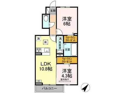 グラン・セレスト(2LDK/1階)の間取り写真