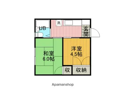 ジャパンハイツ(2K/2階)の間取り写真
