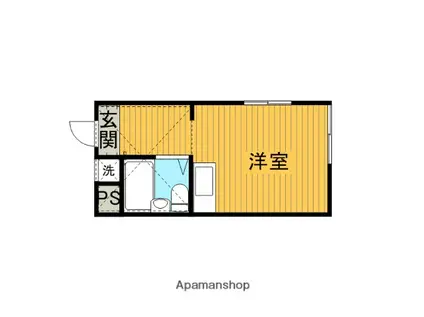 ロッシェルⅠ(ワンルーム/2階)の間取り写真