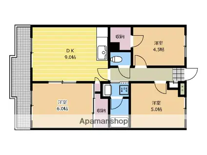 コーラルプラザー(3DK/3階)の間取り写真