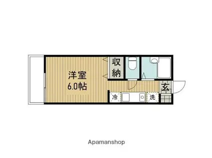 ニューパレス北里Ⅰ(1K/2階)の間取り写真