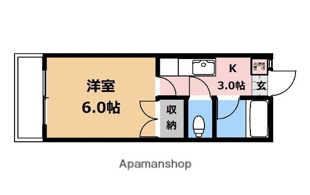 ニューバーリャS(1K/2階)の間取り写真