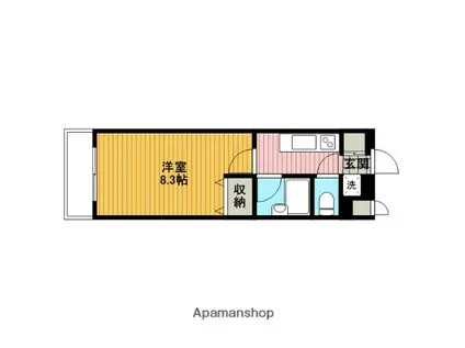 カーペンターハウス(1K/3階)の間取り写真