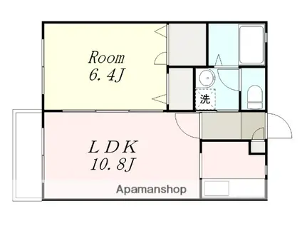 パンティオン相模大野(1LDK/1階)の間取り写真